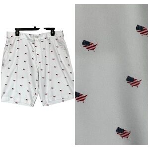 Walter Hagen Men's Performance 11 Americana USA Print Golf Shorts Blue Size 34